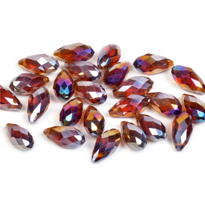 Хрустальные стеклянные ограненные капли каплевидные бусины для изготовления