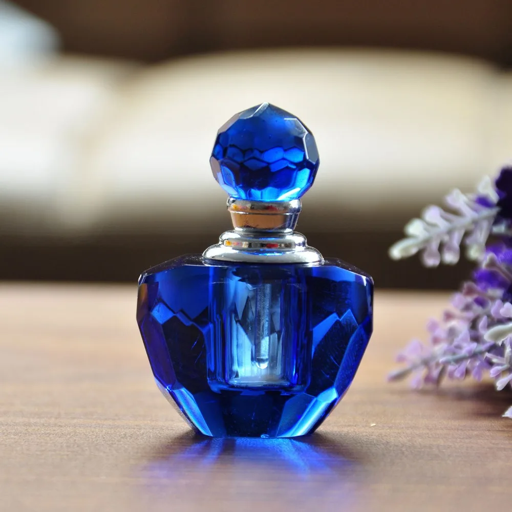 2 шт./лот винтажный мини хрустальный стеклянный синий и зеленый мл флакон для