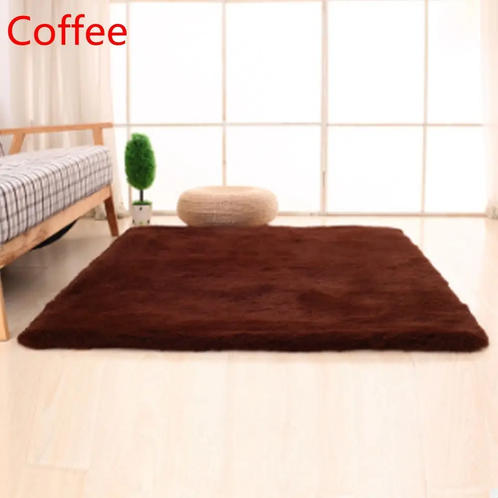 coffee Soft Shaggy Carpet For Living Room European Home Warm Plush Floor Rugs fluffy Mats Kids Room Faux Fur Area Rug Living Room Mats - Цвет: coffee