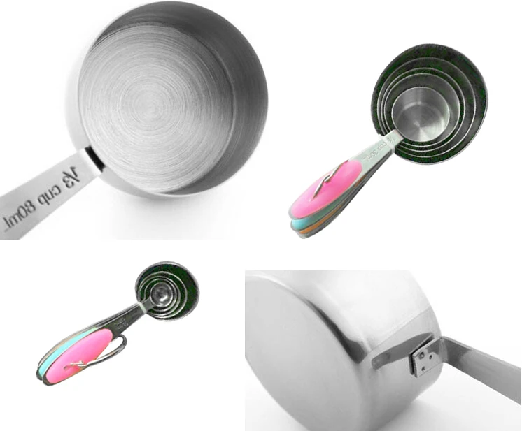 Высококачественные 10 шт мерные чашки и ложки из нержавеющей стали с мягкой