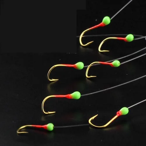 Рыболовный крючок люминесцентный светящийся золото 7 шт./лот налобный Anzol De Pesca