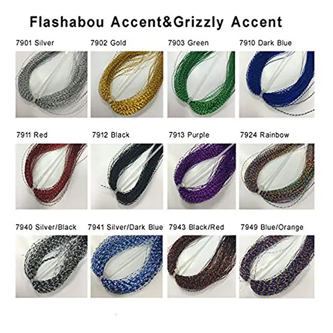 Речной крашеный жемчуг Flashabou Accent и & Grizzly 12 цветов комбо реалистичные материалы