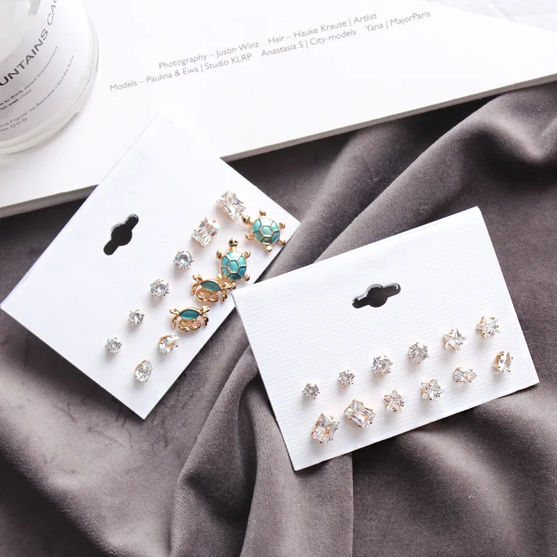 Timlee E214 New Cute Delicate Crab Tortoise Rhinestone Round Alloy Stud Earrings Sets Fashion Accessories wholesale. | Украшения и