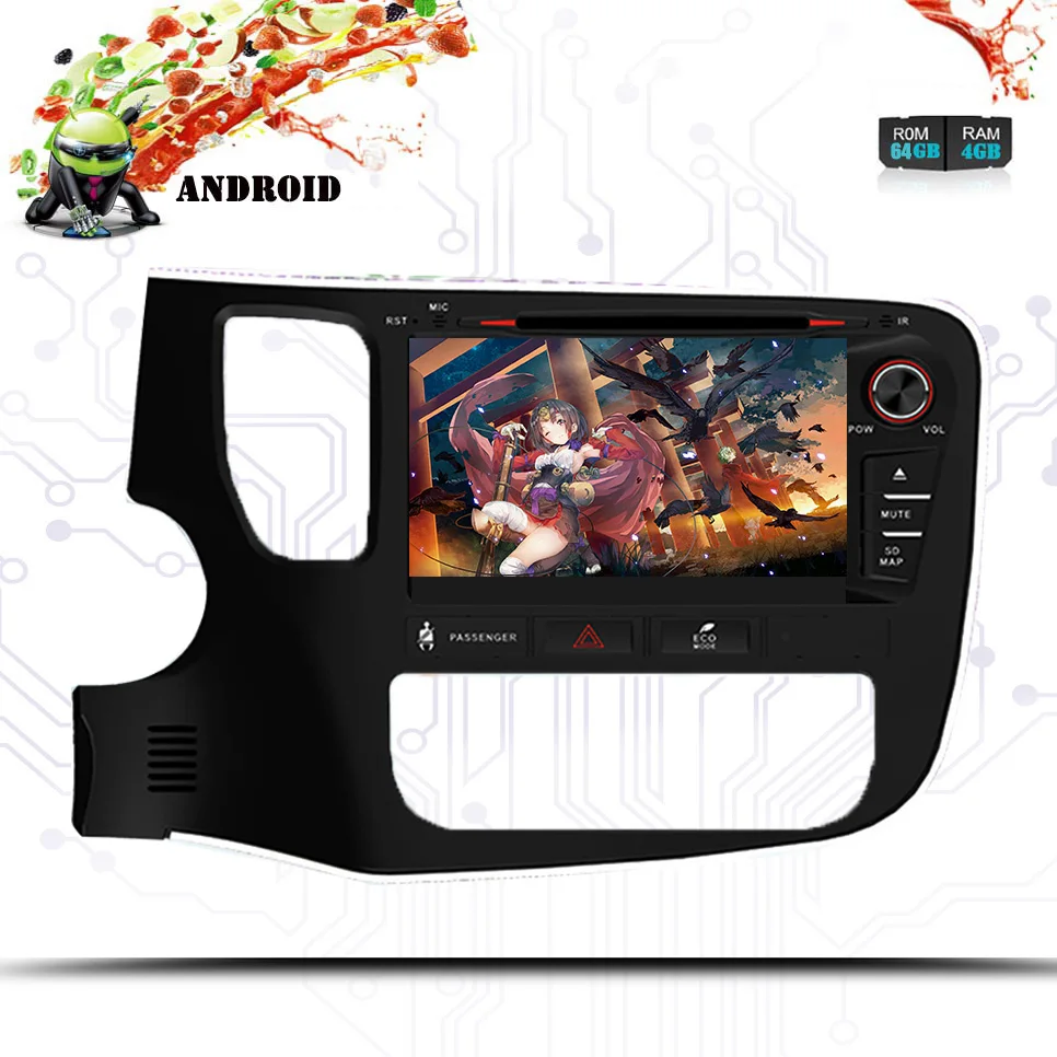 2Din 8 &quot1024x600 Octa ore 4 ГБ/64 ГБ Android 9 0 PC Автомобильный DVD GPS для Mitsubishi Outlander с стерео радио
