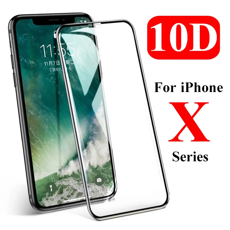 10D Защитное стекло для iphone x защитное Xr Xs Max aphone закаленное экран Tremp Rx Sx защита i phone