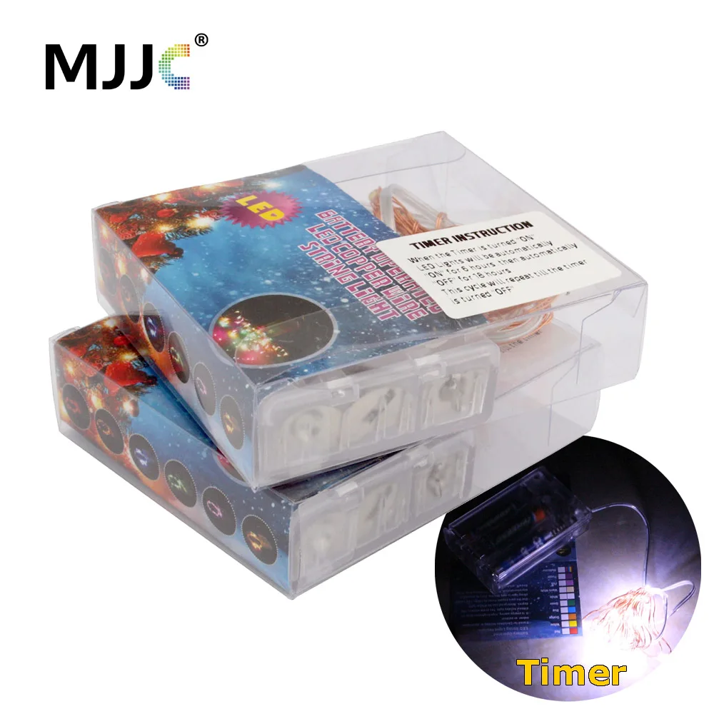 2 м 20 LED Батарея управляется фея с подсветкой и таймером медный провод Рождество