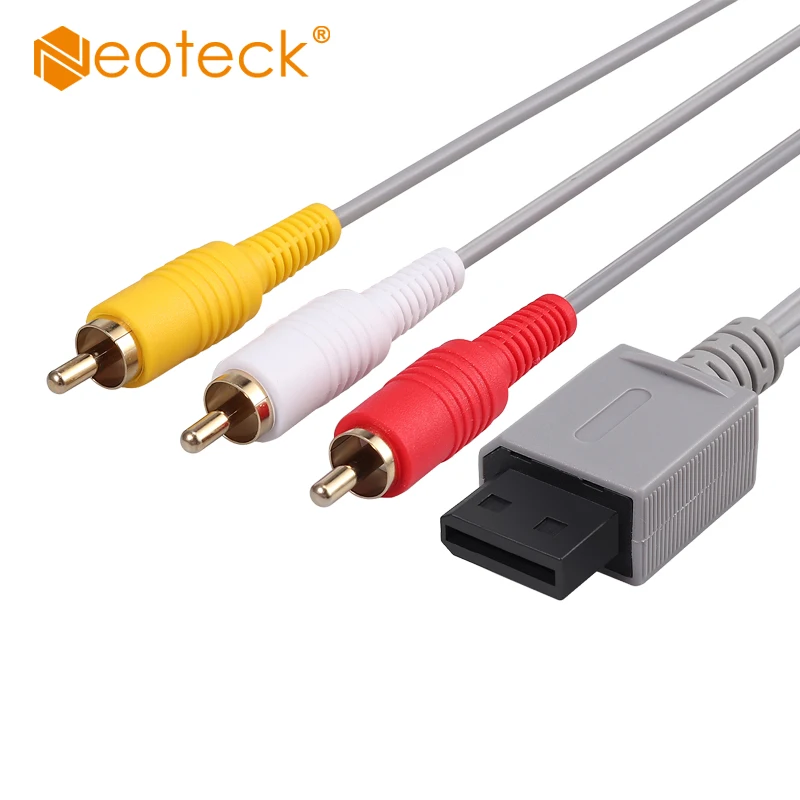 

Neoteck 6FT 1.8M Composite Retro 3 RCA Gold-Plated Audio Video AV Standard Cord AV Cable for Wii console and TV