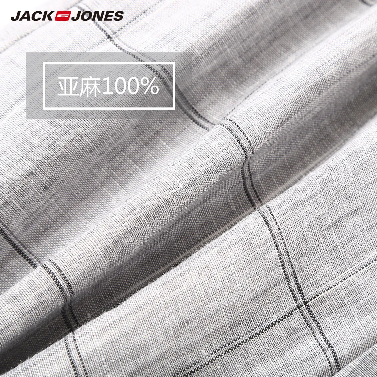 Брюки Jack Jones мужские повседневные Прямые в клетку льняные штаны весна