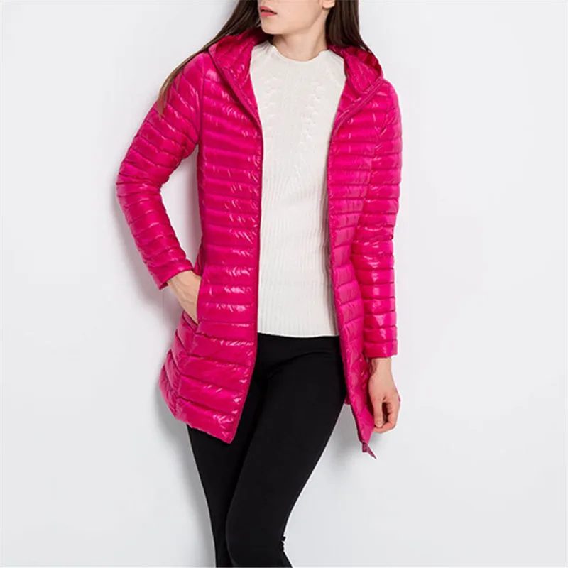 Светильник Neploe тонкий пуховик зима 2020 новинка с капюшоном для женщин длинного