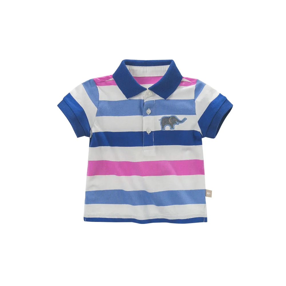 striped Dave Bella летние детские рубашки поло для мальчиков детская одежда для малышей футболка детская хлопковая DB5870 - Цвет: striped