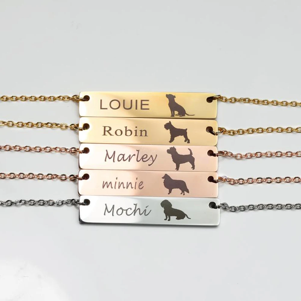 RIR лазерное домашнее животное ожерелье с фото персонализированные ювелирные
