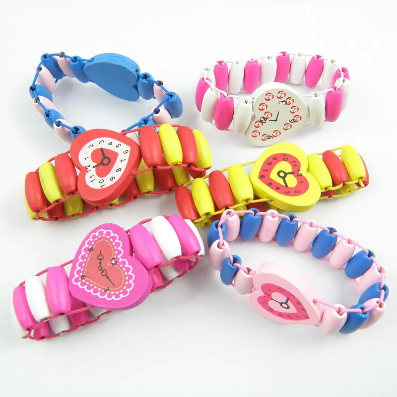 12 шт. эластичные деревянные наручные часы для мальчиков и девочек|Плетеные