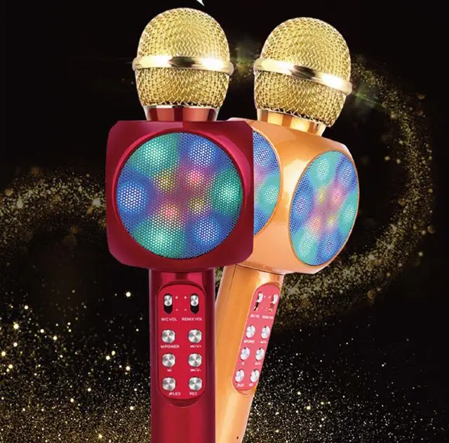 Mobile phone everyone K Ge Bao microphone Blue tooth singing bar with lamp God Michael Star song artifact 2 | Электроника