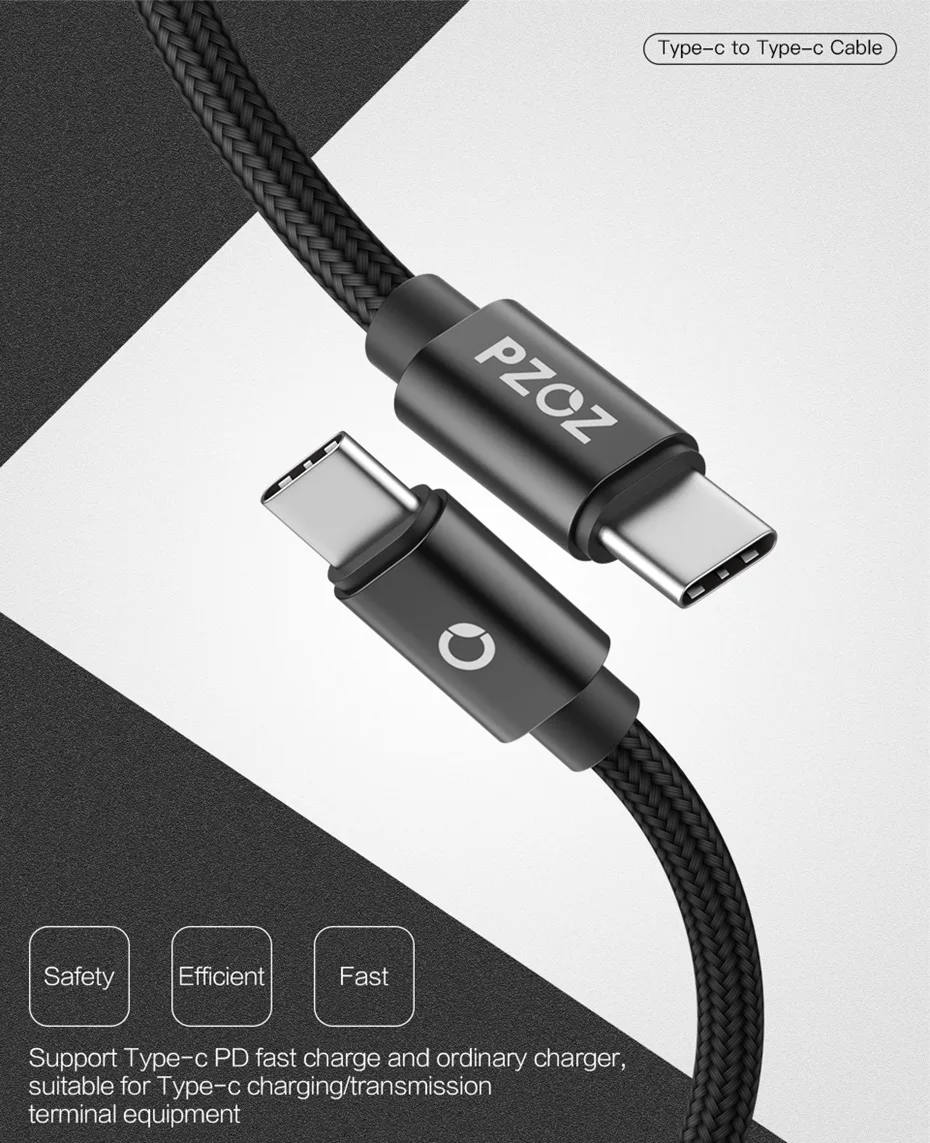 PZOZ кабель Usb type C к Usb type C 3a для Macbook USB C папа к USB C папа PD быстрое зарядное устройство Usbc зарядное устройство для samsung Galaxy S9
