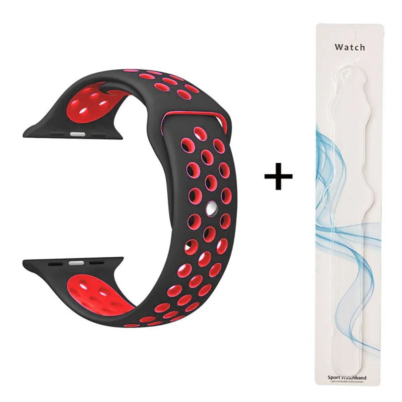Спортивный силиконовый ремешок для часов с воздухопроницаемым отверстием