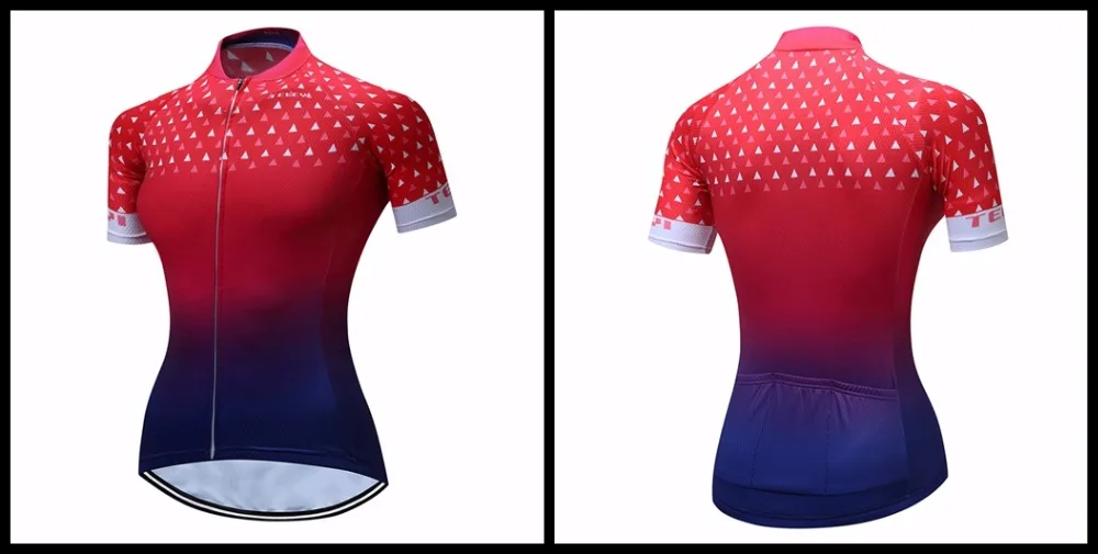 TELEYI Для женщин Vélo/велосипедов с коротким рукавом спортивная/Top Team дышащий Джерси/велосипед Спорт Ciclismo Костюмы