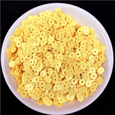 Solid Yellow 500 г/упак. 4 мм плоские круглые свободные однотонные блестки ПВХ пайетки шитье Свадебное Ремесло для женщин аксессуары для одежды Отделка пайетками - Цвет: Solid Yellow
