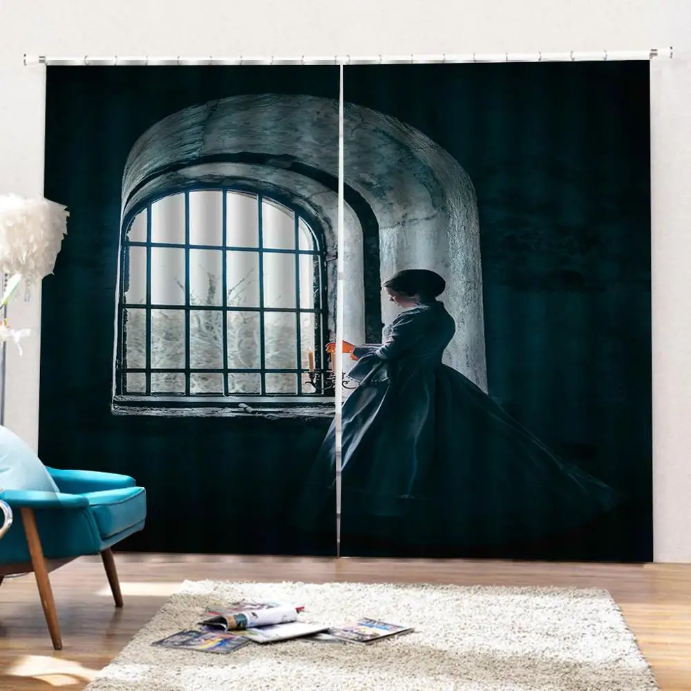 Роскошные затемняющие 3D оконные занавески по индивидуальному размеру для