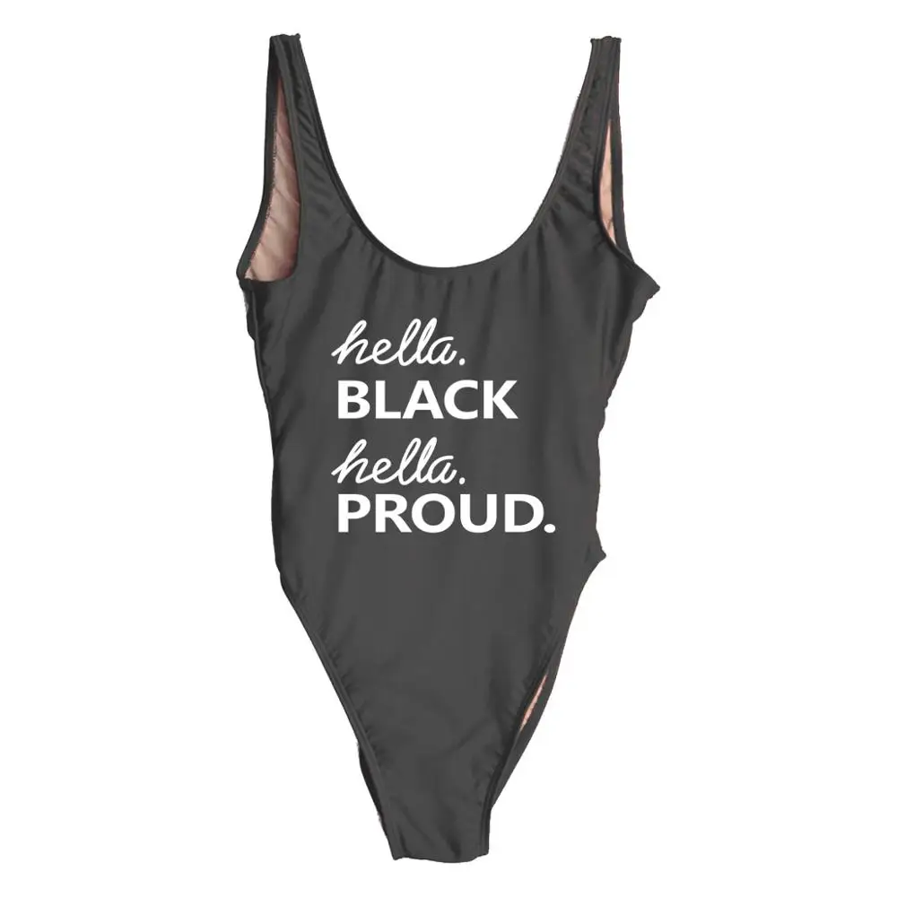 hella. BLACK. hella. Слитный купальник для девочек черного цвета. Купальники женские с высокой посадкой с низкой спинкой купальный костюм розовый Монокини боди пляжная одежда для девочек - Цвет: hella. BLACK. hella.