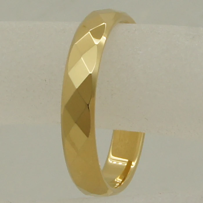 Женское геометрическое кольцо 3 мм с гальваническим покрытием цвета шампанского