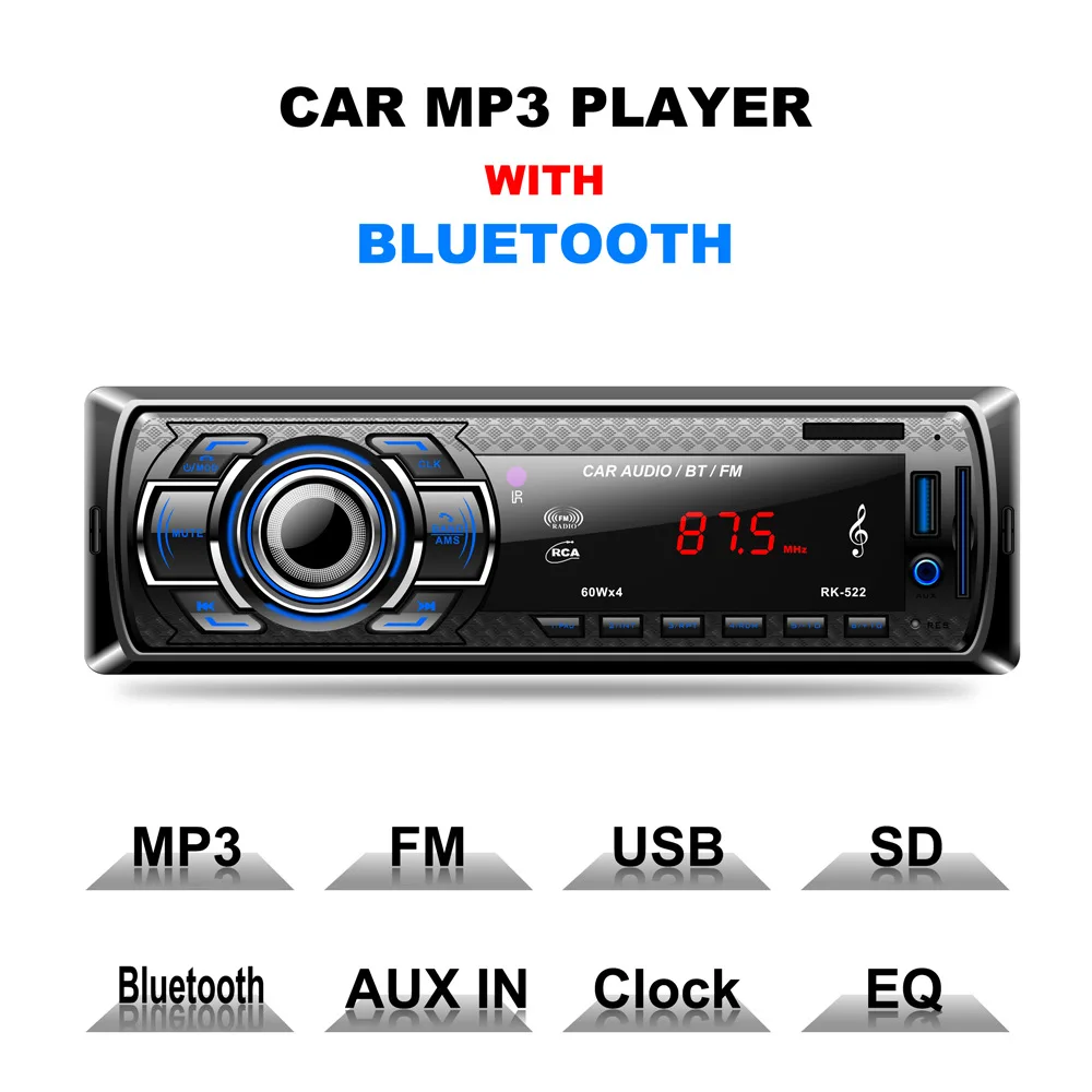 

Free Shipping Car Stereo Bluetooth Audio Music MP3 Player FM AM Radio Aux Input Receiver SD USB 4 x 45W MP3 Player Universal