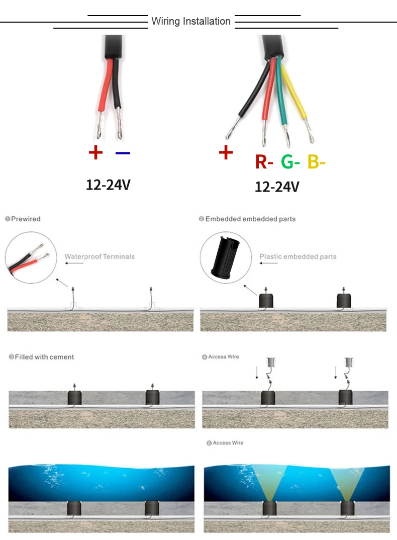 12 шт./лот IP68 3 Вт RGB светодиодные подводные светильники DC12V 1/2/4-боковое отверстие светильник на открытом воздухе под землей лестница Коридор светильник ing D31mm