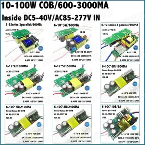 Внутренний светодиодный драйвер 5-100 Вт, 10 Вт, 2-3Cx3B, серия 6-12, 20 Вт, 30 Вт, 40 Вт, 50 Вт, 60 Вт, 70 Вт, 80 Вт, 100 Вт, 0,6-3A, стандартный постоянный ток, бесплатная доставка