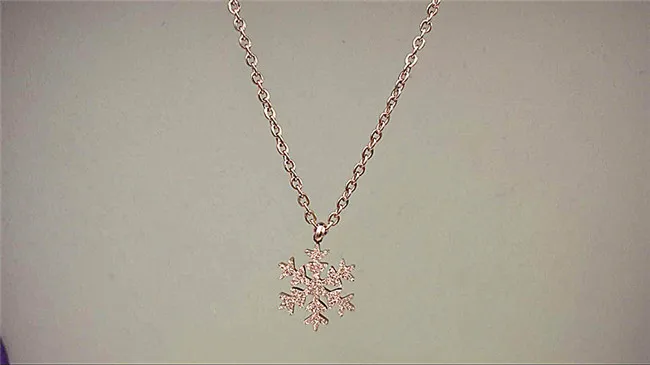 Martick 316L нержавеющая сталь Розовое золото-цвет скраб Снежинка Кулон ожерелье