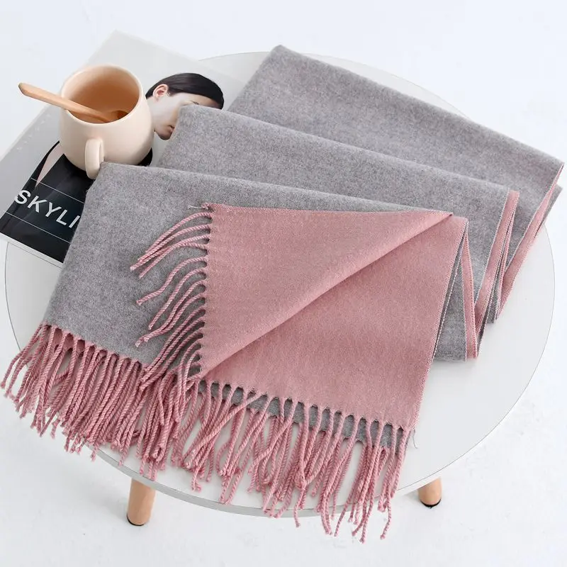 GOPLUS New Fashion Spring Two sides Scarf Women Tassal Cotton Warm Luxury Brand shawls Lady hijab Vintage scarves Female Bandana |