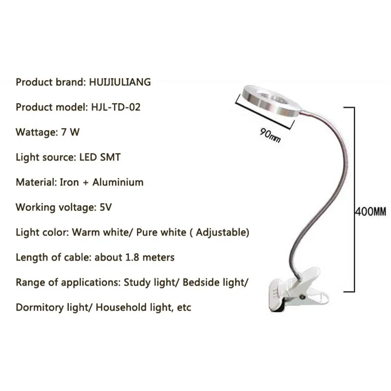 Энергоэффективная Светодиодная настольная лампа LAIDEYI с зажимом гибкая