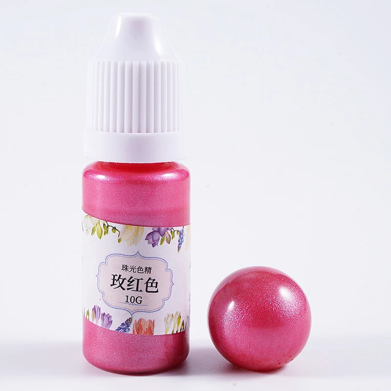 Rose red Высокое качество 10 г/бутылка краситель художественные поделки Смола ручной работы кристалл эпоксидный КРАСИТЕЛЬ DIY пигмент окрашивание УФ пигмент наполнение 24 цвета - Цвет: Rose red