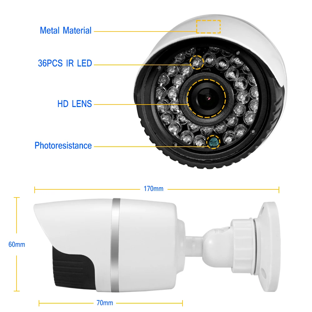 HJT IP Camera H.265 5.0MP P2P Outdoor Waterproof Security Onvif 2.1 Wired IR Night Vision Surveillance CCTV | Безопасность и