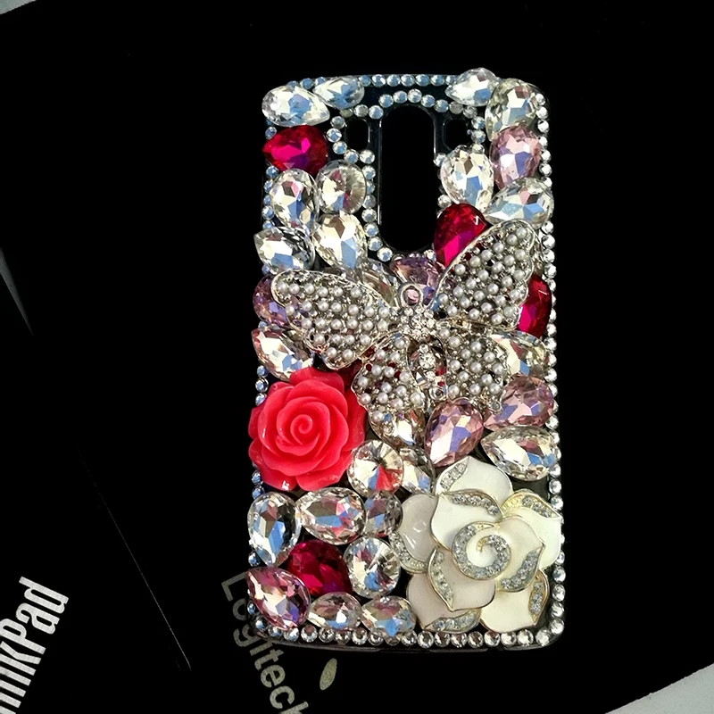 Чехол XINGDUO для iphone XS с 3D бабочкой блестящими стразами сделай сам розовая роза