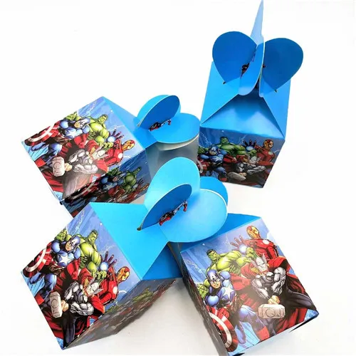 Candy box 6pcs Мстители украшения, товары для вечеринки на день рождения для детей одноразовая скатерть чашки супергероя для вечеринки свадебные сувениры, комплект одежды для мальчиков - Цвет: Candy box 6pcs