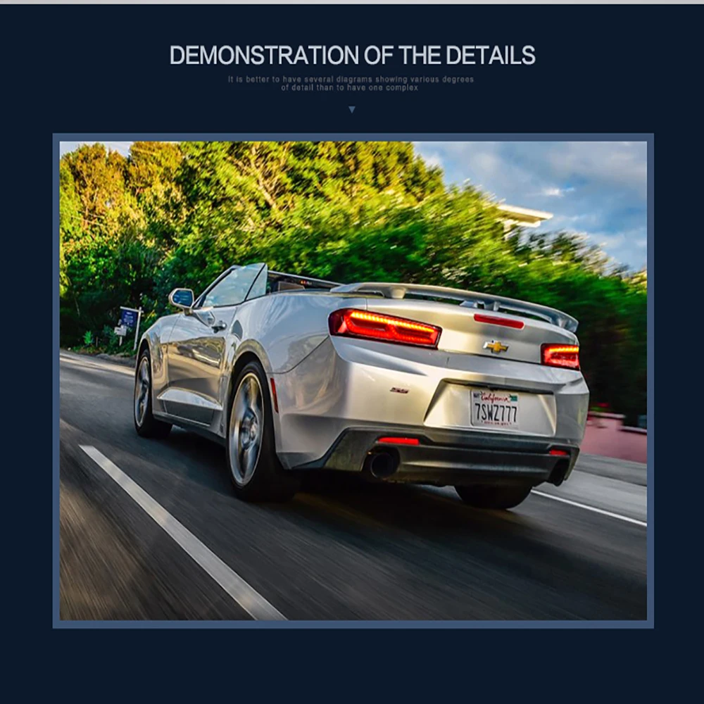 Автомобильный светодиодный задний фонарь для Chevrolet Camaro 2015 2016 2017 2018 6th красная