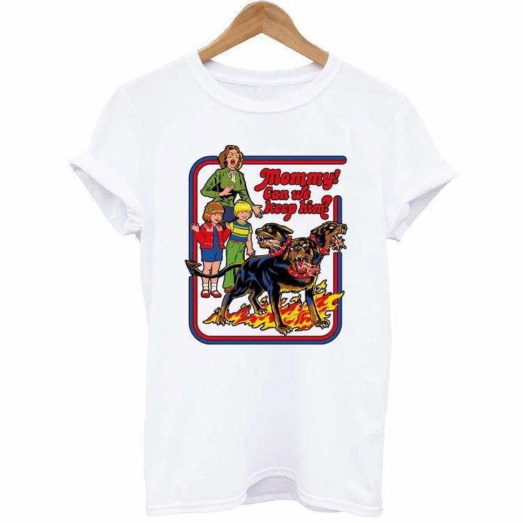 Kuakuayu YF Mommy We Can Keep Him Dogs с принтом винтеж Топы Harajuku уличная одежда футболки с короткими рукавами
