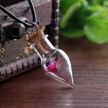 Pink SEDmart, Настоящее Семя одуванчиков, плавающий медальон, стеклянный кулон, ожерелье для женщин, новинка, растения, пожелание, медальон, ожерелье, ювелирное изделие для женщин - Окраска металла: Pink