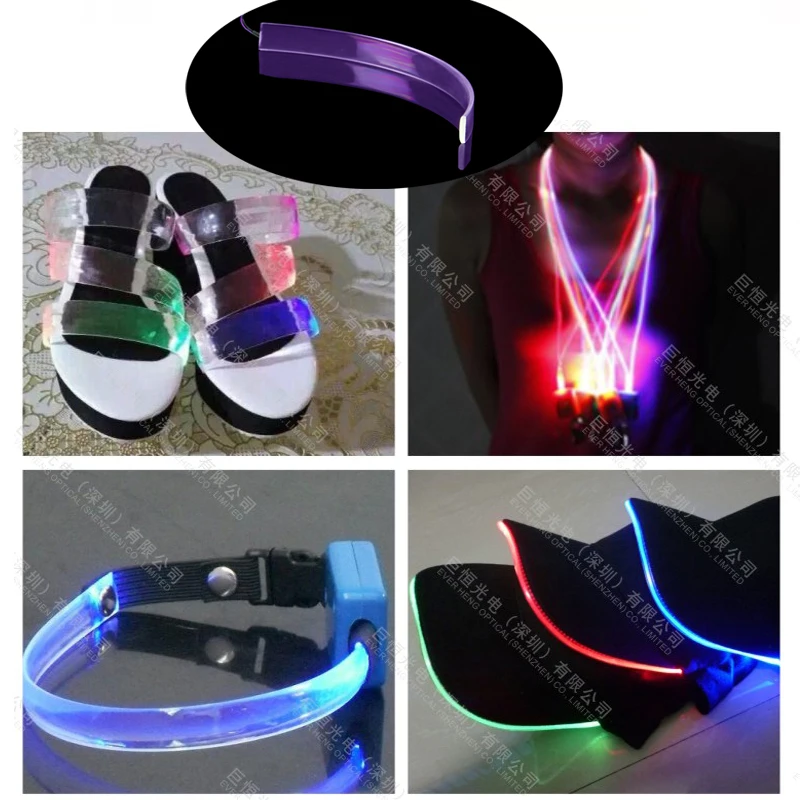 Прямоугольный плоский светящийся оптический волоконный кабель из ТПУ для