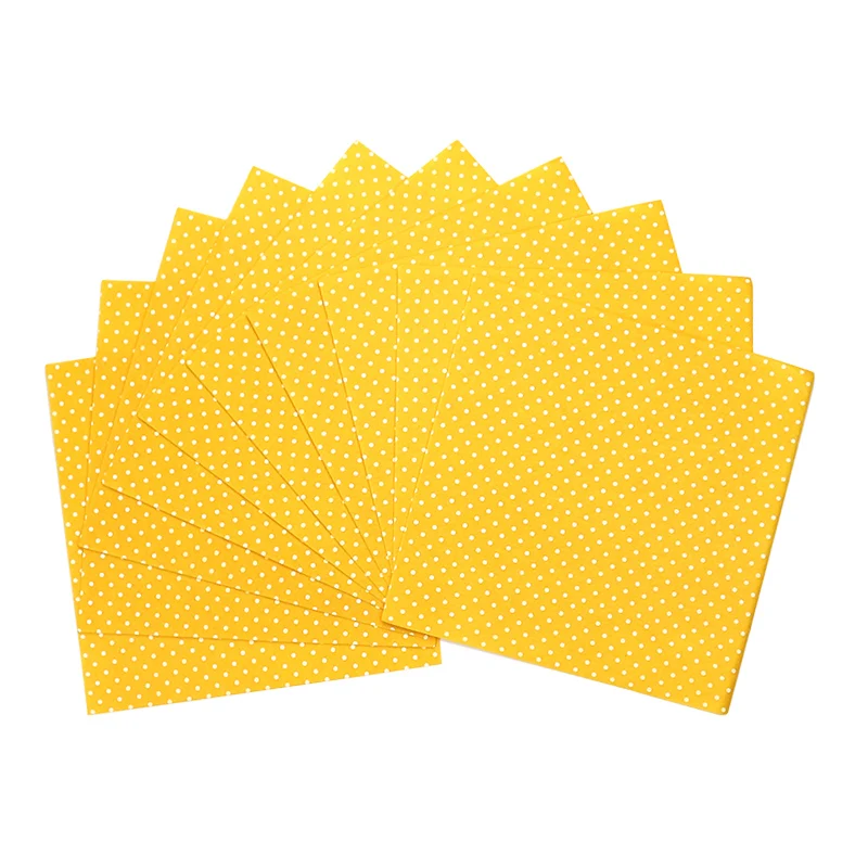 Узор в горошек полиэфирная желтая набивная войлочная ткань 30*30 см для лоскутного