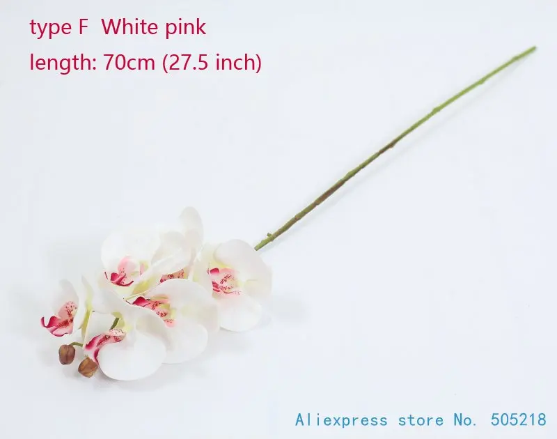 type F White pink 1 стволовых Шелковый Искусственный цветок Мотылек Орхидея Бабочка Орхидея для дом свадебное праздничное украшение 6 видов 12 Цветов F152 - Цвет: type F White pink