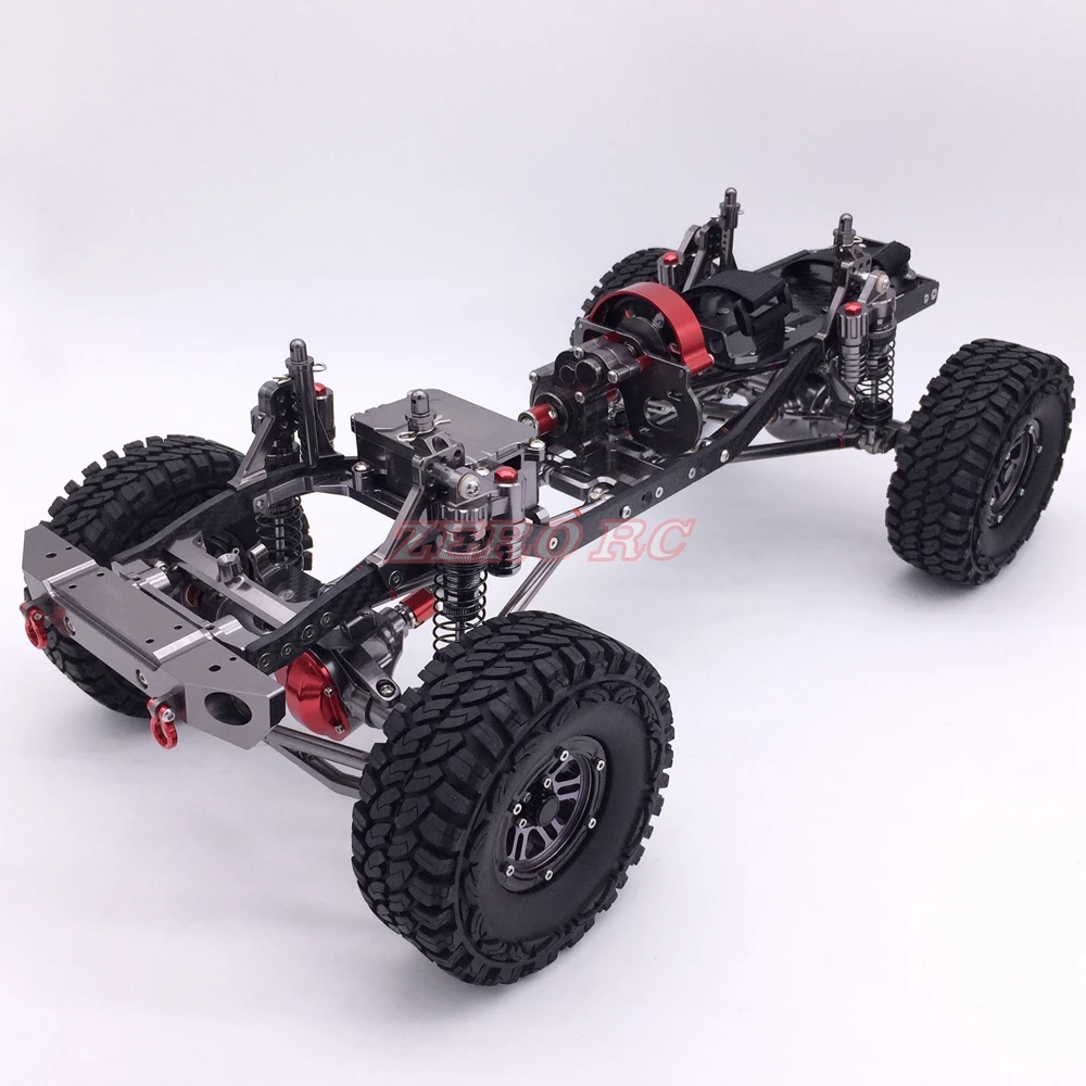 Крутой гоночный ЧПУ Алюминиевый и карбоновый каркас осевой SCX10 шасси 313 мм Колесная база пистолет металл