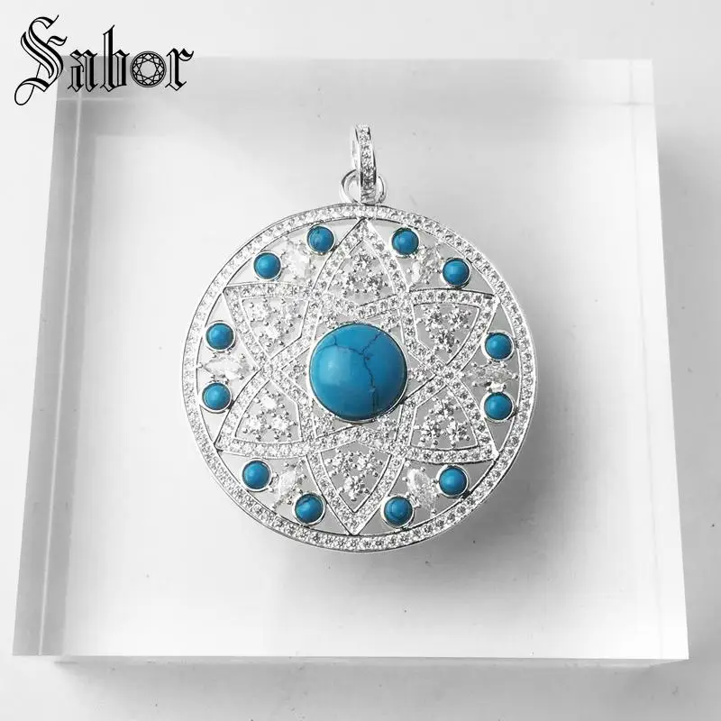 Pendant Ornament Blue Stone For Women 2020 New Gift Jewelry Fit Necklace thomas | Украшения и аксессуары