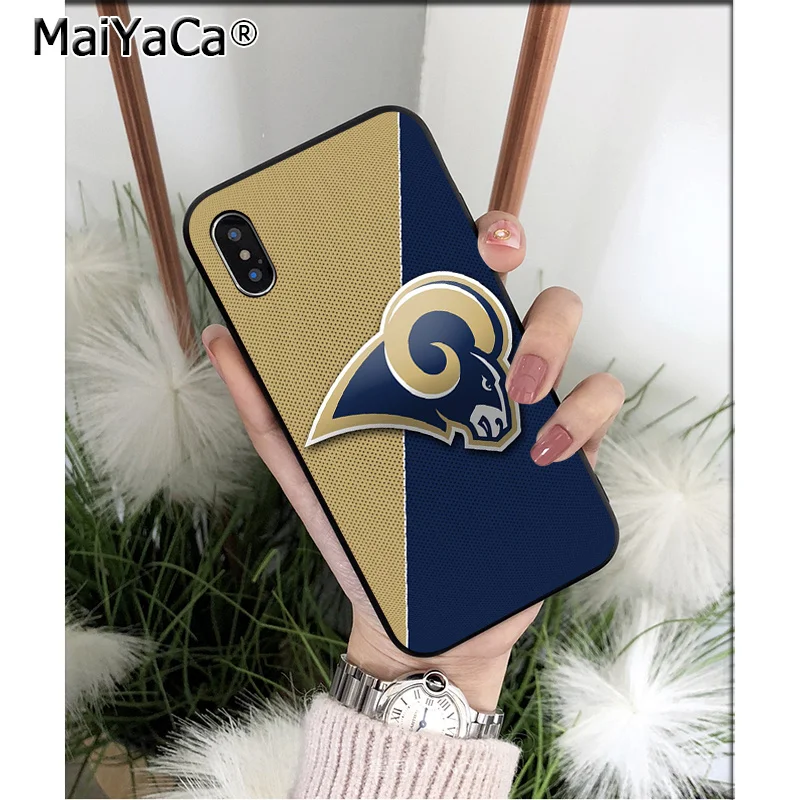 MaiYaCa клуб Лос-Анджелес Рэмс высокое качество чехол для телефона для Apple iPhone 8, 7, 6, 6S Plus, X XS Макс 5 5S SE XR крышка