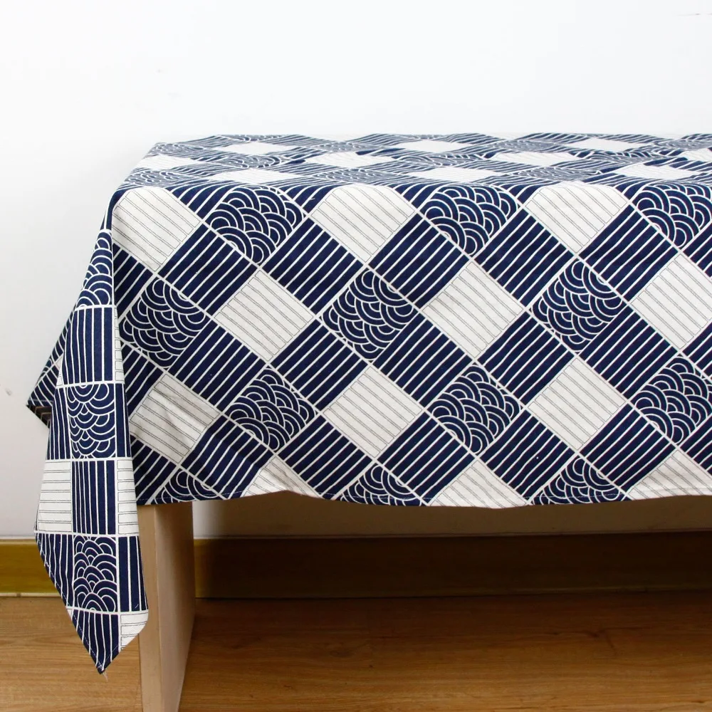 Винтажная скатерть для ужина высокого качества с японским принтом льняная ткань