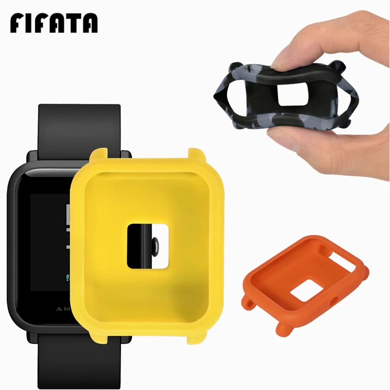 Цветной защитный силиконовый мягкий чехол FIFATA для Huami Amazfit Bip Youth Watch камуфляжный