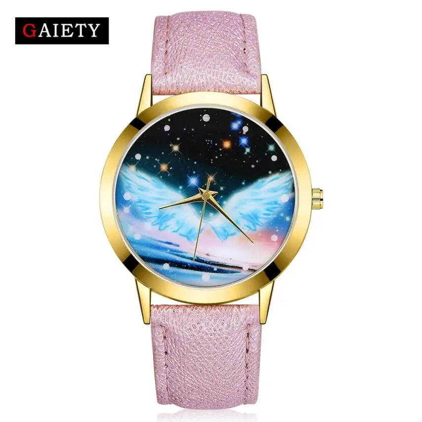 Милые дизайнерские аналоговые наручные часы с изображением Луны женские модные