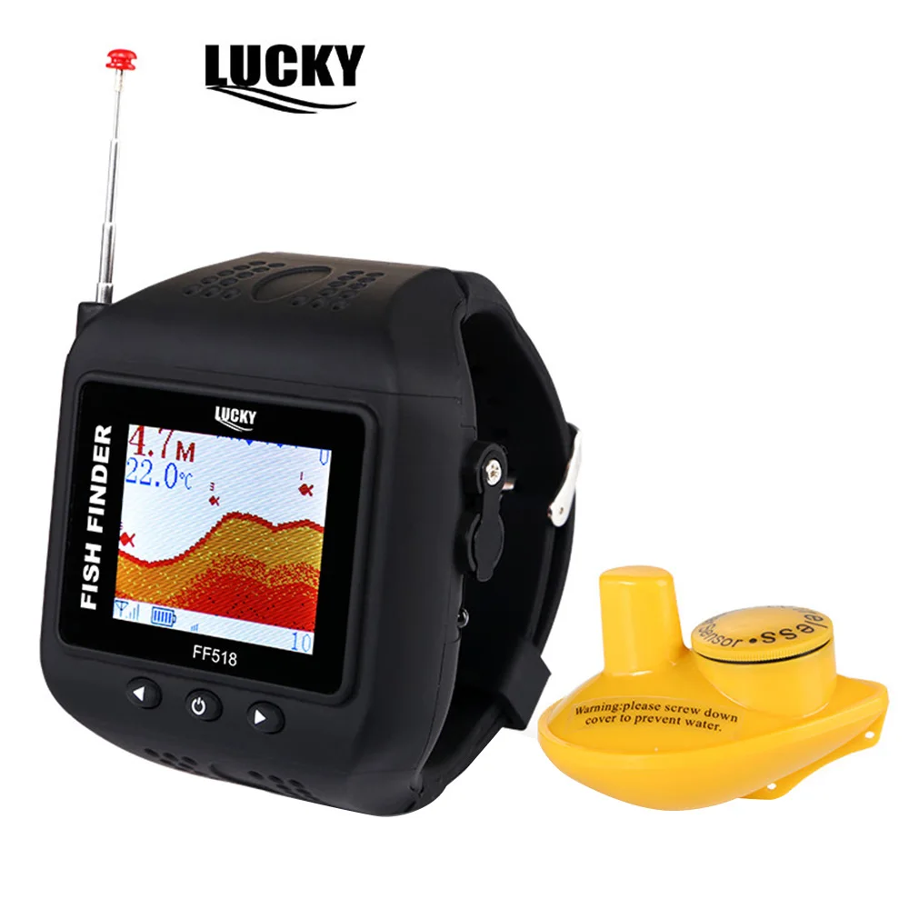 LUCKY FF518 беспроводной Sonar часы рыболокатор портативный эхолот легкий цветной
