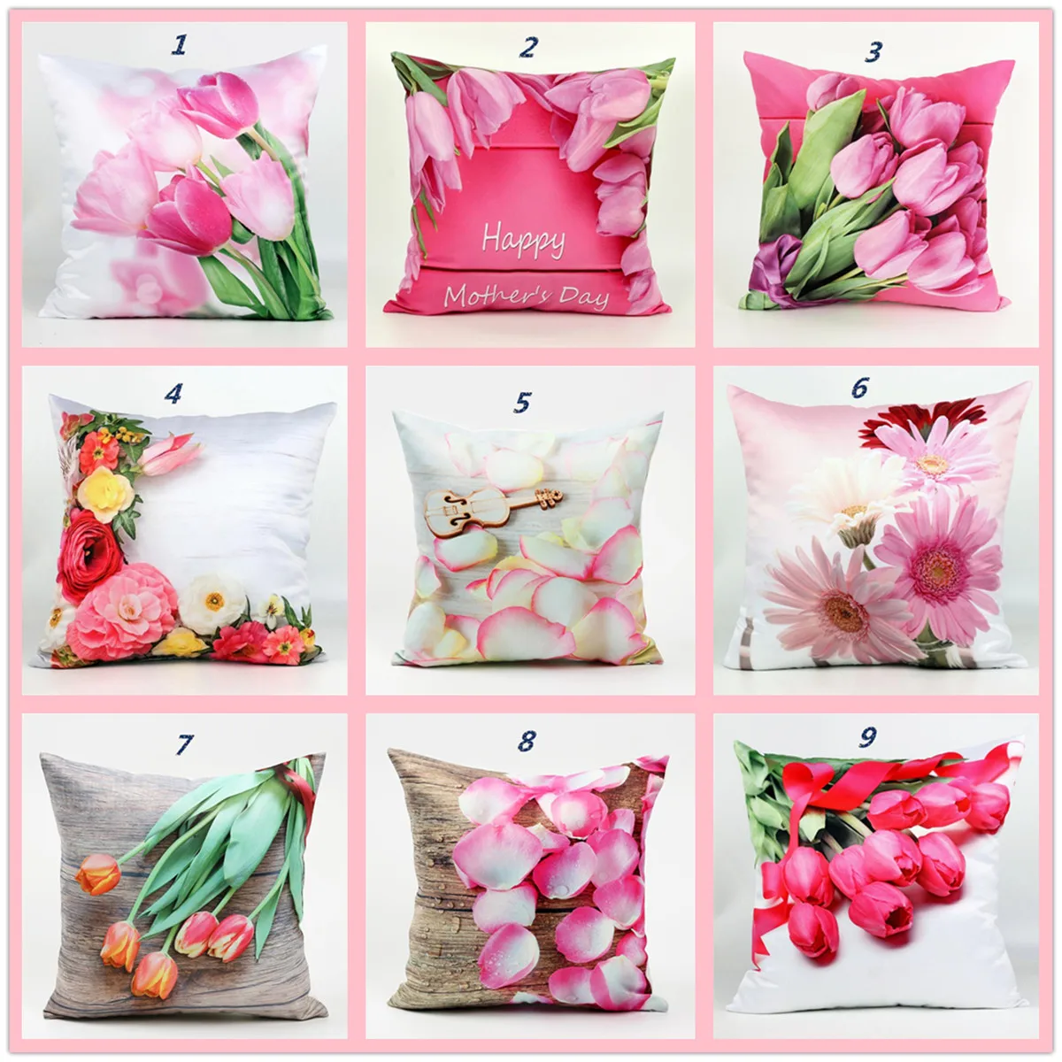 Горячая Распродажа Подушка с милыми мультяшными розовыми цветами подарок на