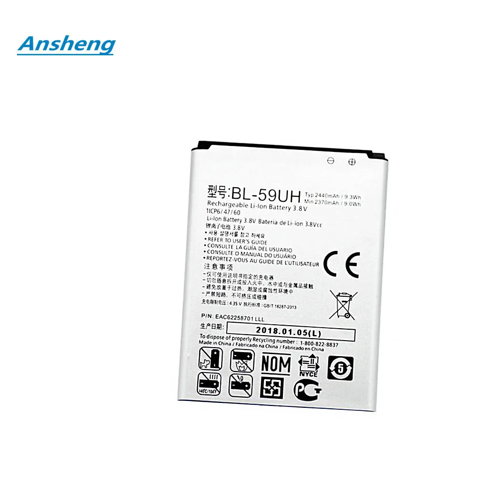 Ansheng высокое качество 2440mAh BL 59UH батарея для LG G2mini D410 D315 D618 D620 D620R D620K F70|Аккумуляторы