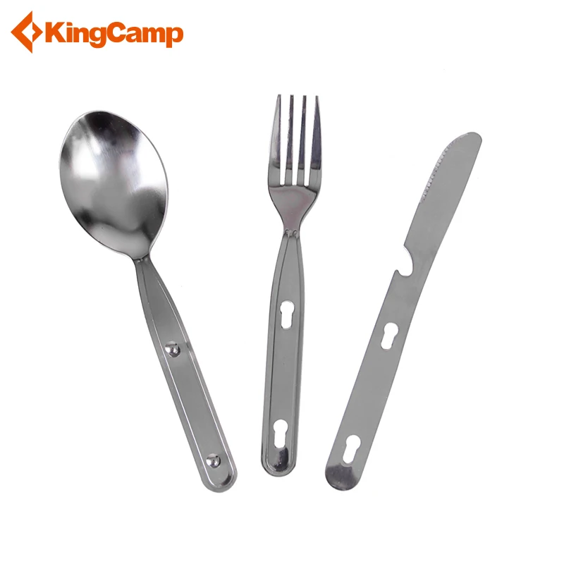 KingCamp походная посуда открытый набор из нержавеющей стали беспорядок-Ложка Вилка и нож набор для кемпинга и треккинга и пешего туризма принадлежности для пикника